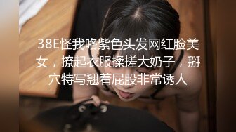 38E怪我咯紫色头发网红脸美女，撩起衣服揉搓大奶子，掰穴特写翘着屁股非常诱人