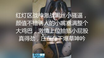 红灯区战神激战黑丝小骚逼，颜值不错诱人的小嘴塞满整个大鸡巴，激情上位抽插小屁股真得劲，压在身下爆草呻吟